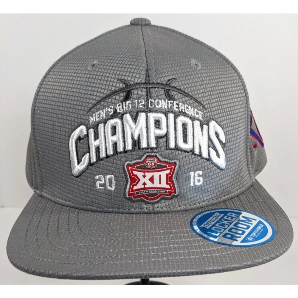 Kansas Jayhawks Men's Big 12 Conference Champions 2016 Gray Adjustable Hat/Cap